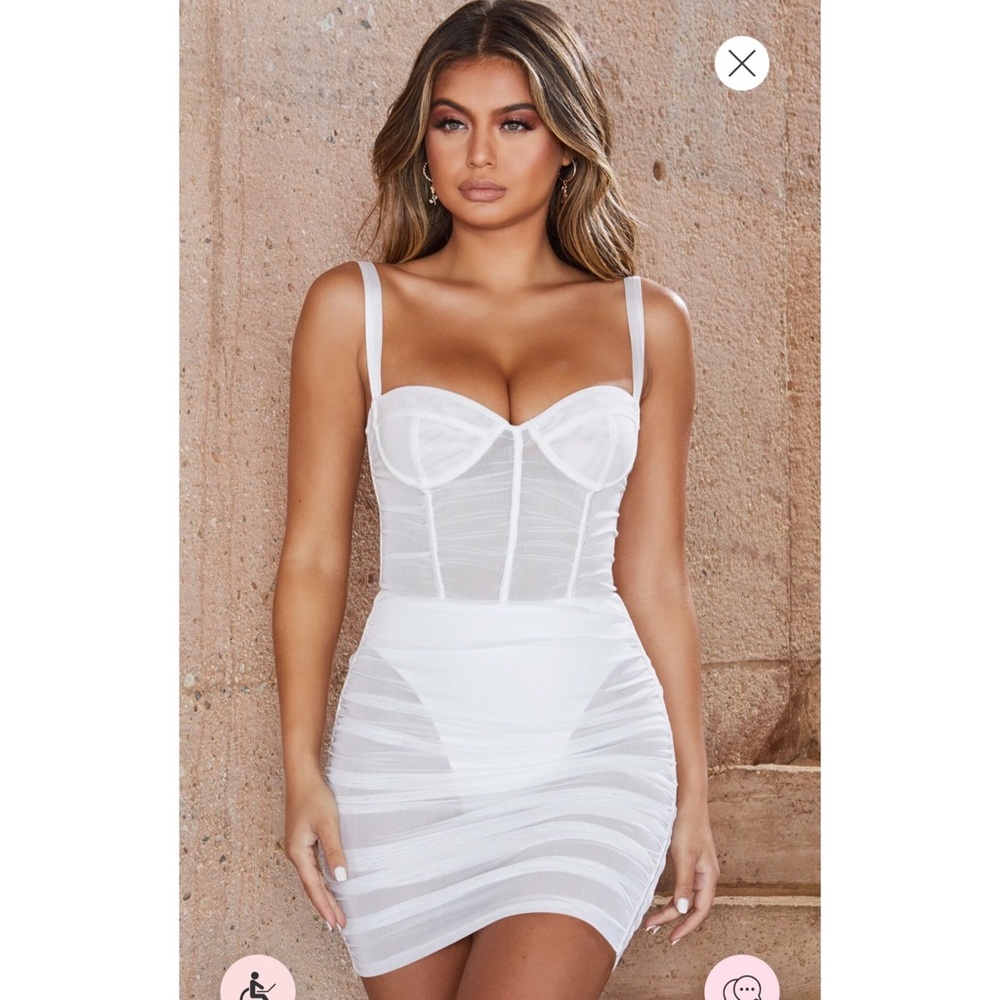 NWT Oh Polly Sheer Perfection Dress White